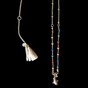 Joanna&Lilly Fish Necklace with colorful beads - 16 in w/3in extender